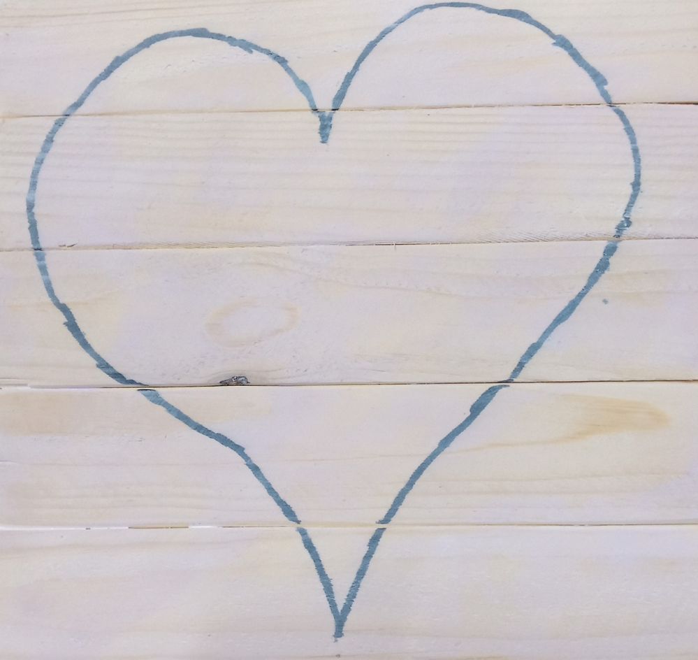 Hand drawn heart + lilac wash