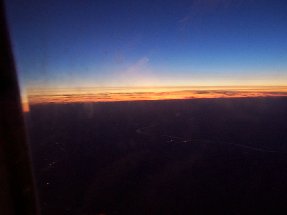 sunset from plane